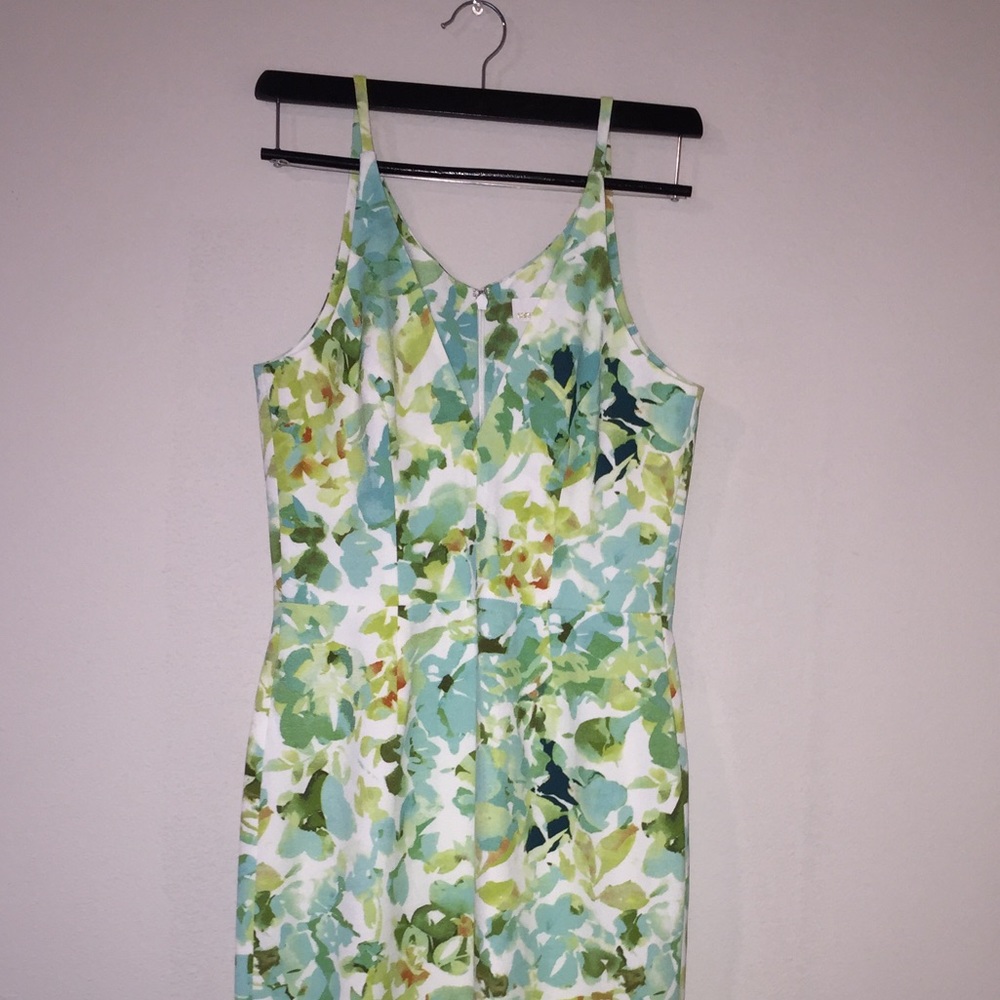 Dress the Population Floral Midi Dress in Mint, Green, White